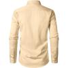 imageMens Stretch Soft Slim Fit Dress Shirts Long Sleeve Formal Wedding Business Casual Button Down ShirtKhaki