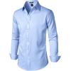 imageMens Stretch Soft Slim Fit Dress Shirts Long Sleeve Formal Wedding Business Casual Button Down ShirtLight Blue