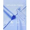 imageMens Stretch Soft Slim Fit Dress Shirts Long Sleeve Formal Wedding Business Casual Button Down ShirtLight Blue