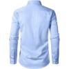 imageMens Stretch Soft Slim Fit Dress Shirts Long Sleeve Formal Wedding Business Casual Button Down ShirtLight Blue