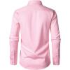 imageMens Stretch Soft Slim Fit Dress Shirts Long Sleeve Formal Wedding Business Casual Button Down ShirtPink