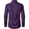 imageMens Stretch Soft Slim Fit Dress Shirts Long Sleeve Formal Wedding Business Casual Button Down ShirtPurple