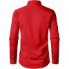 imageMens Stretch Soft Slim Fit Dress Shirts Long Sleeve Formal Wedding Business Casual Button Down ShirtRed