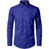 imageMens Stretch Soft Slim Fit Dress Shirts Long Sleeve Formal Wedding Business Casual Button Down ShirtRoyal Blue