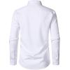 imageMens Stretch Soft Slim Fit Dress Shirts Long Sleeve Formal Wedding Business Casual Button Down ShirtWhite