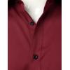 imageMens Stretch Wrinkle Free Dress Shirts Formal Wedding Prom Short Sleeve Slim Fit Button Down ShirtBurgundy