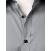imageMens Stretch Wrinkle Free Dress Shirts Formal Wedding Prom Short Sleeve Slim Fit Button Down ShirtGrey