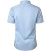 imageMens Stretch Wrinkle Free Dress Shirts Formal Wedding Prom Short Sleeve Slim Fit Button Down ShirtLight Blue