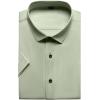 imageMens Stretch Wrinkle Free Dress Shirts Formal Wedding Prom Short Sleeve Slim Fit Button Down ShirtMint Green