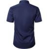 imageMens Stretch Wrinkle Free Dress Shirts Formal Wedding Prom Short Sleeve Slim Fit Button Down ShirtNavy