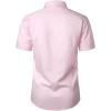 imageMens Stretch Wrinkle Free Dress Shirts Formal Wedding Prom Short Sleeve Slim Fit Button Down ShirtPink