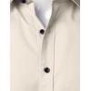 imageMens Stretch Wrinkle Free Dress Shirts Formal Wedding Prom Short Sleeve Slim Fit Button Down ShirtTan