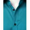 imageMens Stretch Wrinkle Free Dress Shirts Formal Wedding Prom Short Sleeve Slim Fit Button Down ShirtTeal
