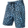 imageMens 2 Piece Casual Cotton Stretchy Outfit Short Sleeve Button up Shirt and Shorts SetBlue Leopard
