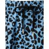 imageMens 2 Piece Casual Cotton Stretchy Outfit Short Sleeve Button up Shirt and Shorts SetBlue Leopard