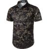 imageMens 2 Piece Casual Cotton Stretchy Outfit Short Sleeve Button up Shirt and Shorts SetNavy