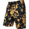 imageMens 2 Piece Casual Cotton Stretchy Outfit Short Sleeve Button up Shirt and Shorts SetNavy Gold