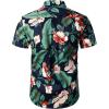 imageMens 2 Piece Casual Cotton Stretchy Outfit Short Sleeve Button up Shirt and Shorts SetNavygreen