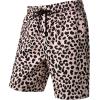 imageMens 2 Piece Casual Cotton Stretchy Outfit Short Sleeve Button up Shirt and Shorts SetPink Leopard