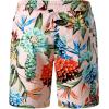 imageMens 2 Piece Casual Cotton Stretchy Outfit Short Sleeve Button up Shirt and Shorts SetPinkgreen