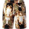 imageMens 2 Piece Casual Cotton Stretchy Outfit Short Sleeve Button up Shirt and Shorts SetWhite Gold