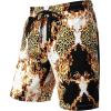 imageMens 2 Piece Casual Cotton Stretchy Outfit Short Sleeve Button up Shirt and Shorts SetWhite Gold