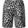 imageMens 2 Piece Casual Cotton Stretchy Outfit Short Sleeve Button up Shirt and Shorts SetWhite Leopard