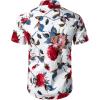 imageMens 2 Piece Casual Cotton Stretchy Outfit Short Sleeve Button up Shirt and Shorts SetWhiterose