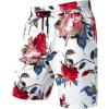 imageMens 2 Piece Casual Cotton Stretchy Outfit Short Sleeve Button up Shirt and Shorts SetWhiterose