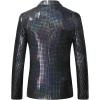 imageMens 70s Disco 2 Piece Set Stretchy Shiny Suits Sequin Jacket and PantsBlack