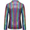 imageMens 70s Disco 2 Piece Set Stretchy Shiny Suits Sequin Jacket and PantsMulticolor