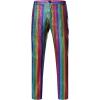 imageMens 70s Disco 2 Piece Set Stretchy Shiny Suits Sequin Jacket and PantsMulticolor