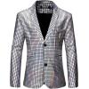 imageMens 70s Disco 2 Piece Set Stretchy Shiny Suits Sequin Jacket and PantsSilver