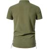imageMens Pure Cotton Vintage Short Sleeve Lace Up Shirts for Renaissance Pirate Viking Medieval CostumeArmy Green