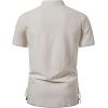 imageMens Pure Cotton Vintage Short Sleeve Lace Up Shirts for Renaissance Pirate Viking Medieval CostumeBeige