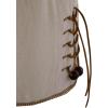 imageMens Pure Cotton Vintage Short Sleeve Lace Up Shirts for Renaissance Pirate Viking Medieval CostumeBeige