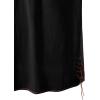 imageMens Pure Cotton Vintage Short Sleeve Lace Up Shirts for Renaissance Pirate Viking Medieval CostumeBlackb