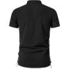 imageMens Pure Cotton Vintage Short Sleeve Lace Up Shirts for Renaissance Pirate Viking Medieval CostumeBlackb