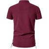 imageMens Pure Cotton Vintage Short Sleeve Lace Up Shirts for Renaissance Pirate Viking Medieval CostumeBurgundy