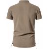 imageMens Pure Cotton Vintage Short Sleeve Lace Up Shirts for Renaissance Pirate Viking Medieval CostumeCoffee