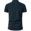 imageMens Pure Cotton Vintage Short Sleeve Lace Up Shirts for Renaissance Pirate Viking Medieval CostumeNavy Blue