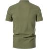 imageMens Pure Cotton Vintage Short Sleeve Lace Up Shirts for Renaissance Pirate Viking Medieval CostumeSolid Army Green