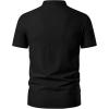 imageMens Pure Cotton Vintage Short Sleeve Lace Up Shirts for Renaissance Pirate Viking Medieval CostumeSolid Black