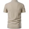 imageMens Pure Cotton Vintage Short Sleeve Lace Up Shirts for Renaissance Pirate Viking Medieval CostumeSolid Khaki