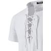 imageMens Pure Cotton Vintage Short Sleeve Lace Up Shirts for Renaissance Pirate Viking Medieval CostumeSolid White