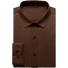 imageMens Stretch Wrinkle Free Dress Shirts Formal Wedding Prom Long Sleeve Slim Fit Button Down ShirtBrown