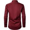 imageMens Stretch Wrinkle Free Dress Shirts Formal Wedding Prom Long Sleeve Slim Fit Button Down ShirtBurgundy