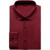 imageMens Stretch Wrinkle Free Dress Shirts Formal Wedding Prom Long Sleeve Slim Fit Button Down ShirtBurgundy