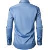 imageMens Stretch Wrinkle Free Dress Shirts Formal Wedding Prom Long Sleeve Slim Fit Button Down ShirtClassic Blue