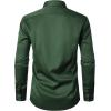 imageMens Stretch Wrinkle Free Dress Shirts Formal Wedding Prom Long Sleeve Slim Fit Button Down ShirtDark Green